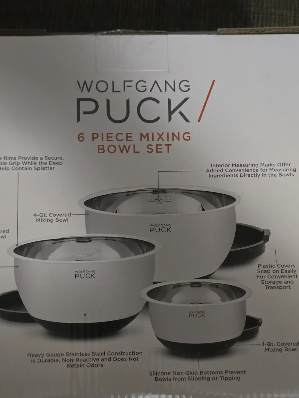 New In Box - Wolfgang Puck 6-Piece Mixing Bowl Set